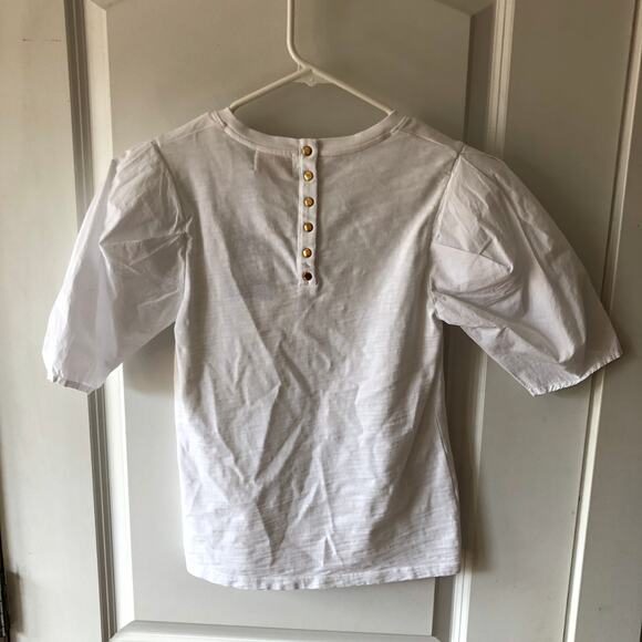 Nation LTD. Women's Top XS Radhika Bold Shoulder Top in Optic White NWT's $143 - Picture 9 of 10